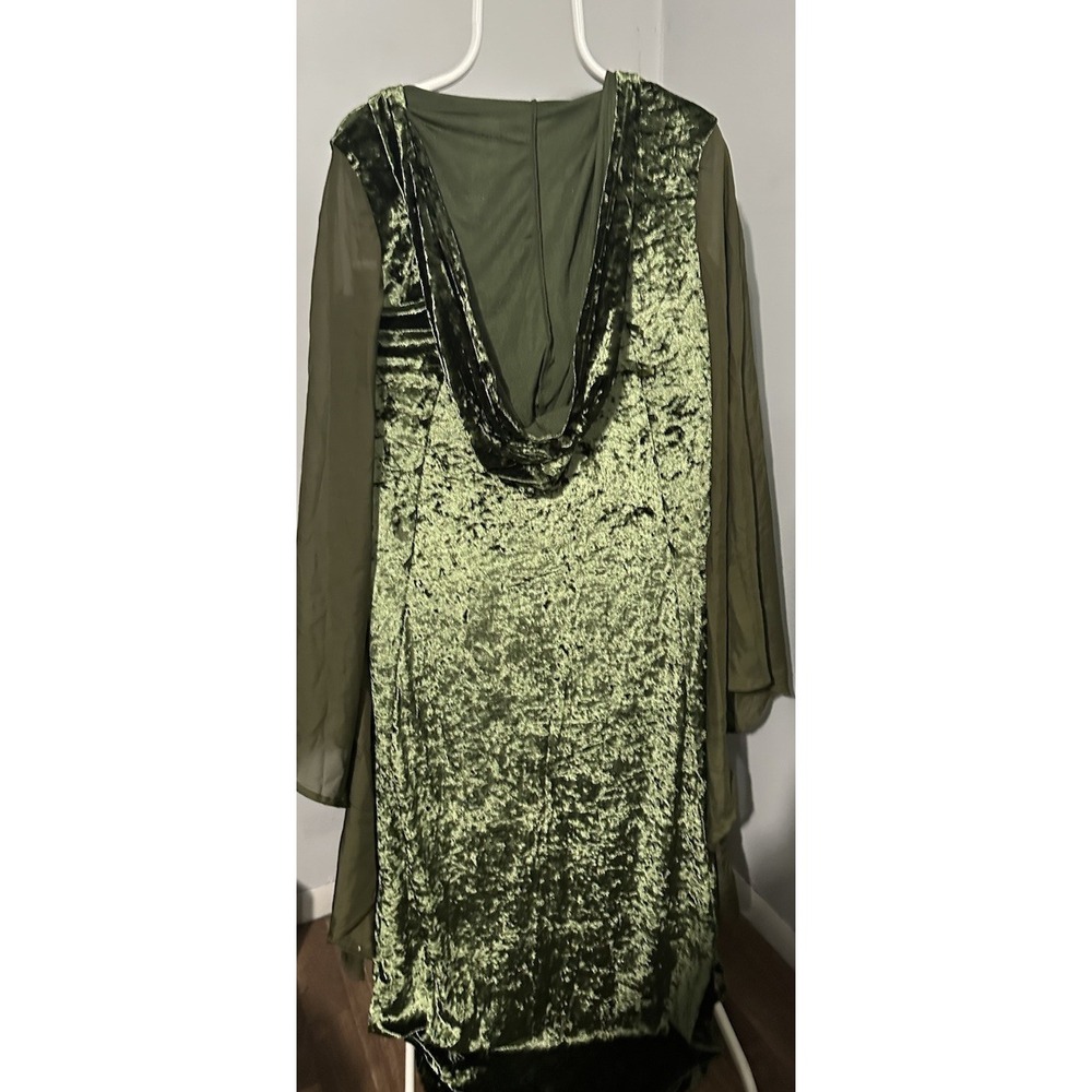 Renaissance Gown Costume Medieval Dress Green Hooded Sinister Witch Sz Medium